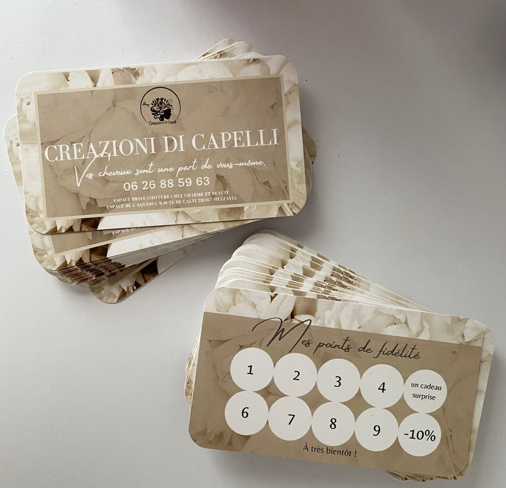 CARTES DE VISITES AVEC IMPRESSIONS